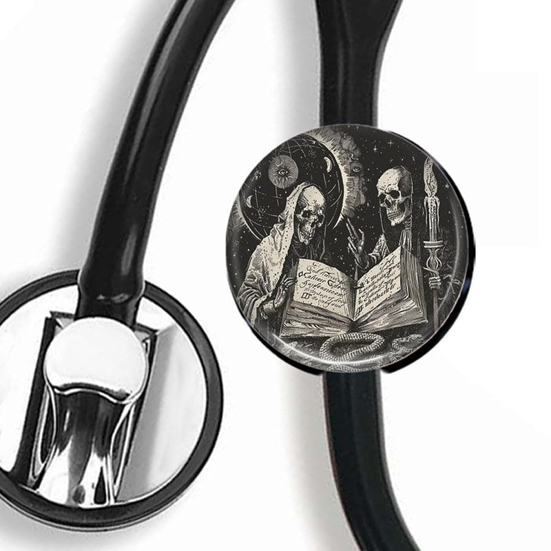 [Australia - AusPower] - Dark Skeleton StethoscopeTag Personalized,Nurse Doctor StethoscopeID Tag Customized, Medical StethoscopeName Tag,Ideal for Anyone That uses a Stethoscope, Nursing Students,etc. 