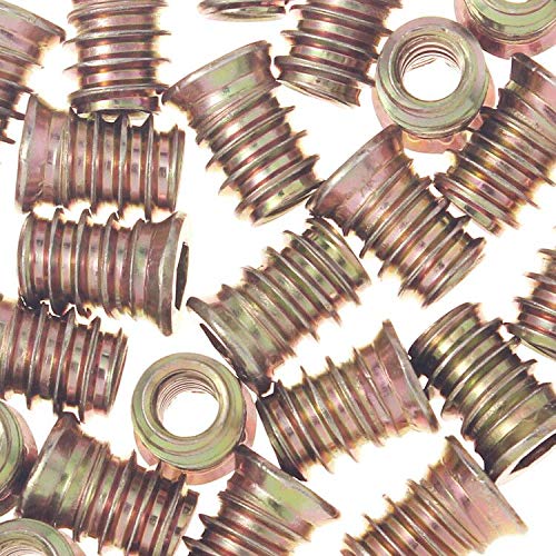 [Australia - AusPower] - 50 Pieces 1/4-20 Threaded Inserts for Wood Nutsert Furniture Screw-in Nut 15mm Length Hex Drive 1/4-20 x 15mm 