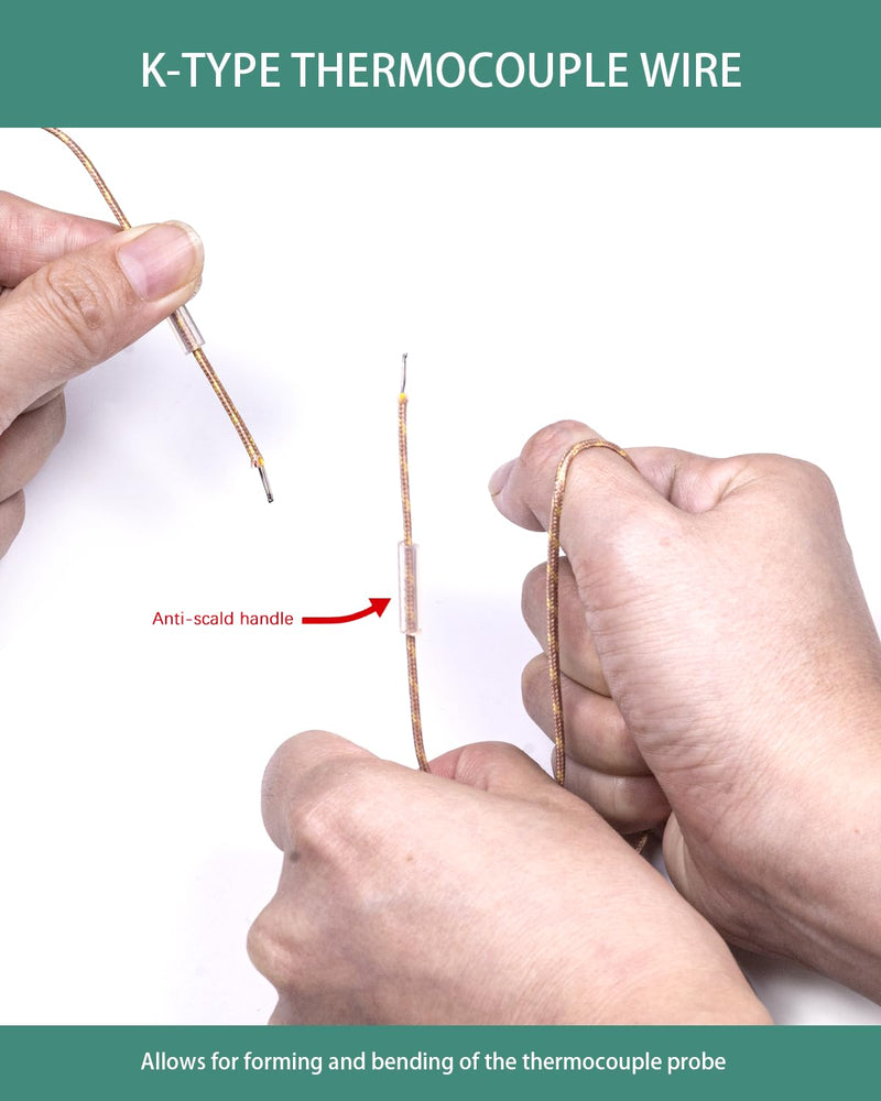 [Australia - AusPower] - Type K Thermocouple Probe, Replacement Thermocouple Sensor Bead Probe Fit for Clamp Meters, Fluke Multimeter F17B+ F116C F87-V F28LL F189 F289 F179 F287 