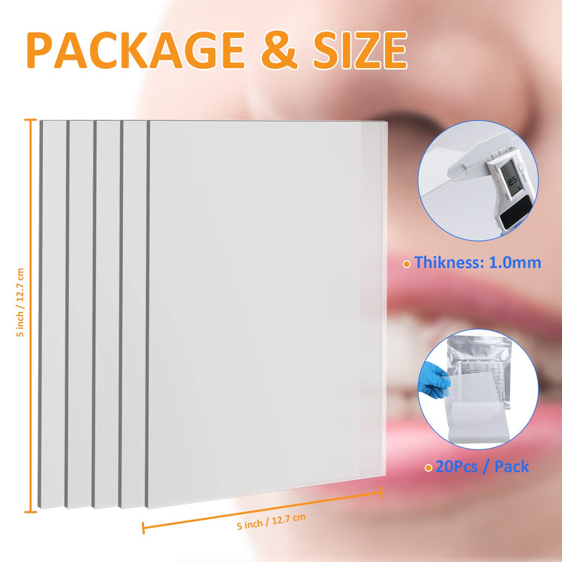 [Australia - AusPower] - ANNWAH 20Pcs Dental Vacuum Forming Splint Sheets, Thermoforming Materials for Vacuum Forming Machine 5'' x 5''(Hard,1.0mm) 1.0MM 