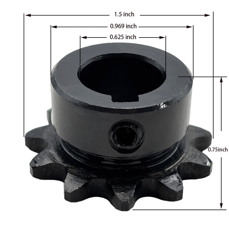 [Australia - AusPower] - #35 Roller Chain Sprocket Type B 5/8 inch Bore 11 Tooth, Hardened Antirust 1045 Steel Drive Sprockets 35B11-5/8 