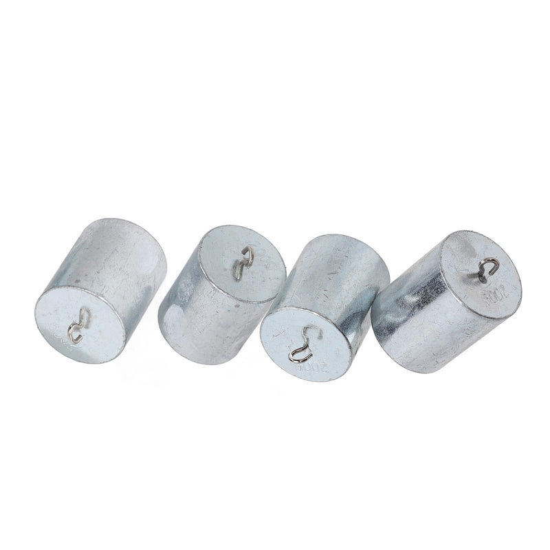 4 Pieces 200G Weights with Hooks, Chrome Plated Steel Calibration Weight Set for Teaching Experiments at School at Home