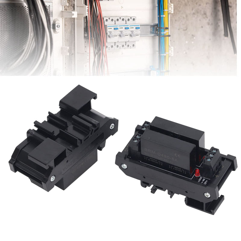 Solid State Relay Module, 3-32VDC Input DIN Rail Mount Resin Seal Plug and Play Resistant 2pcs DC to AC Equipment Relay Module