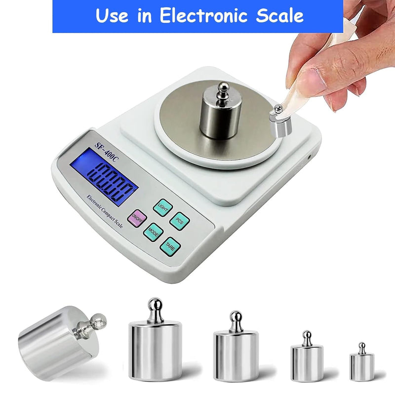 Calibration Weight, Pack of 17, 211.1 g, No. 45 Steel, 10 mg - 100 g, Precision Calibration Weight Set, Test Stainless Steel Calibration Weights Set for Digital Jewellery, Scale, Laboratory, Study Weights | Nr. 45 Stahl 10 mg-100g Gramm Präzisionskalib...