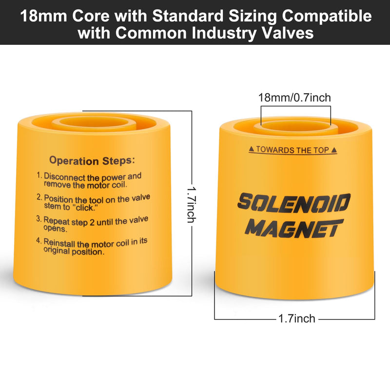 Solenoid Magnet, Solenoid Valve Magnet Tool #TLMKC, Solenoid Valve Troubleshooting Magnet Tool 18mm, Fits Most Industry Valves, 1 Pcs Standard Package (No Cannister Case)