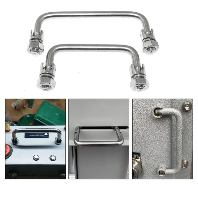 [Australia - AusPower] - 304 Stainless Steel U-Shaped Folding Metal Cabinet Handle Hole 90mm/3.5in Folding Handle Tool Box Handle 
