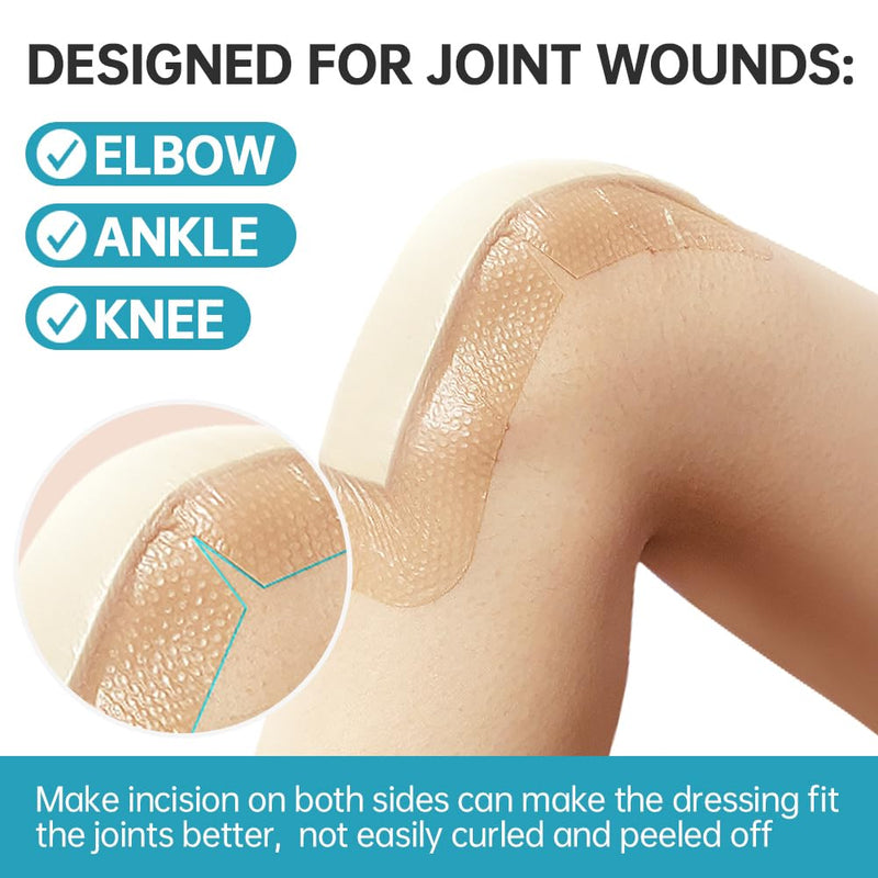 [Australia - AusPower] - Dimora Silicone Foam Dressing with Border Joint Application - Adhesive 4"x8" Wound Dressing Bandage for Post Elbow Shoulder Knee Surgery Care 10 Pack 4 x 8inch(10 PCS) 