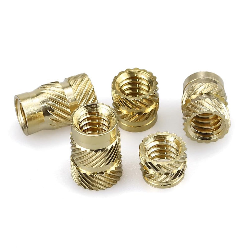 [Australia - AusPower] - 1/4-20 Brass Threaded Inserts (30-Pack), Heat Set Knurled Nuts for 3D Printing & Plastics, 5/16" Height, Female Threaded Brass Inserts 1/4-20 x 5/16 H x 5/16 D 