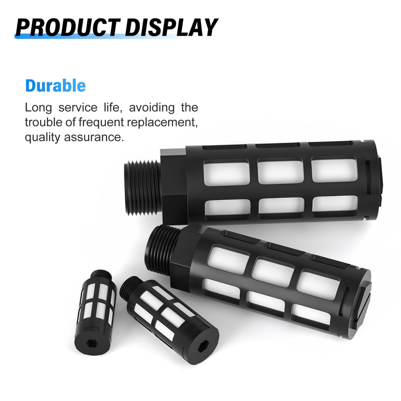 [Australia - AusPower] - TAILONZ PNEUMATIC 1/4 Inch NPT Pneumatic Plastic Muffler Solenoid Valve Muffler Element Air Compressor Exhaust Silencer Muffler Fitting (Pack of 5) 