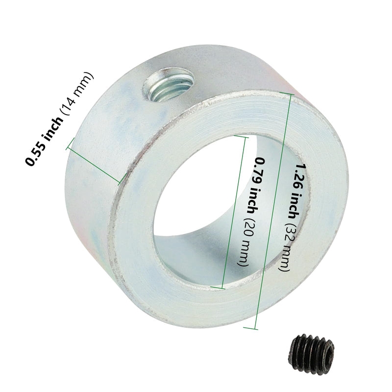 [Australia - AusPower] - YIXNSW Set of 6 Adjusting Rings Axle 20 mm Boundary Ring Shaft Ring Adjustment Rings with Hex Key for Hand Truck Tyre Hand Carrier Silver 