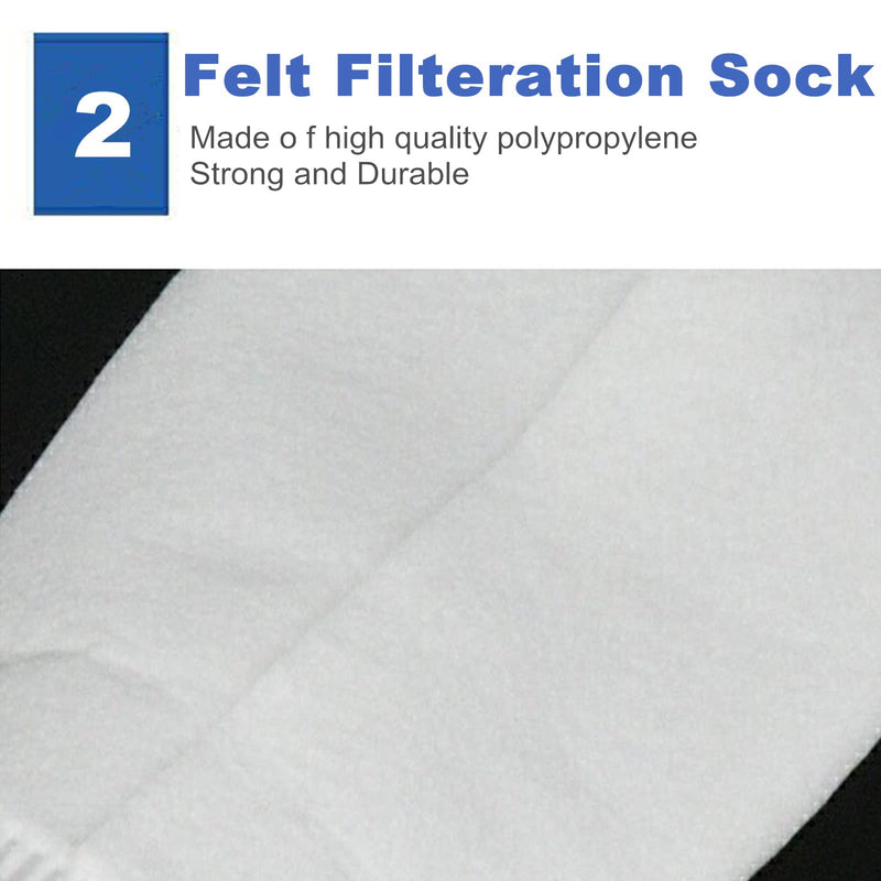 [Australia - AusPower] - 2 Pack 25 Micron 4"x9" Felt Filter Bags, 4 Inch Ring by 9 Inch Long, Liquid Filter Socks Size 3 
