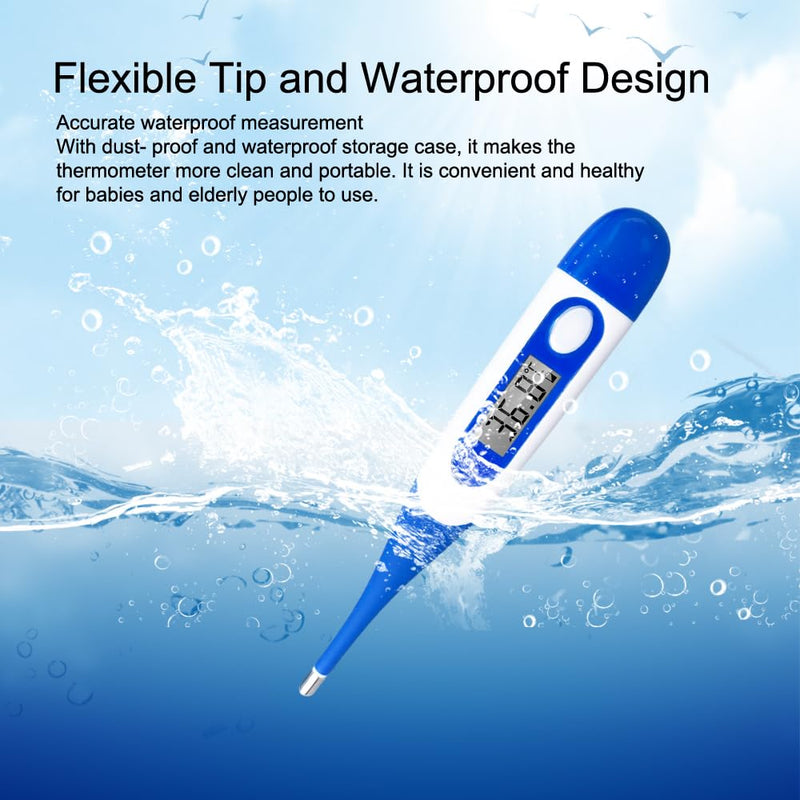[Australia - AusPower] - Berrcom Digital Thermometer for Adults, Oral and Underarm Thermometer for Baby and Kids Medical Thermometer with Fever Alarm Rectal Thermometer with Soft Tips DT-008 