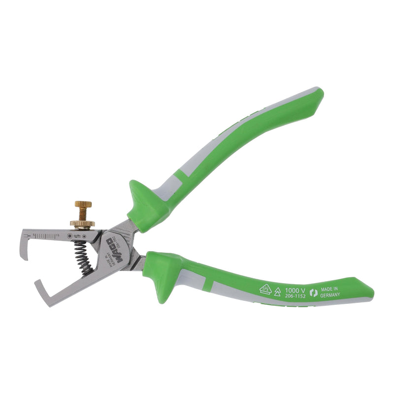 WAGO VDE Wire Stripper 206-1152 with Spring, Adjusting Screw and Nut, VDE Approved, 1000 V, 2-Component Handle