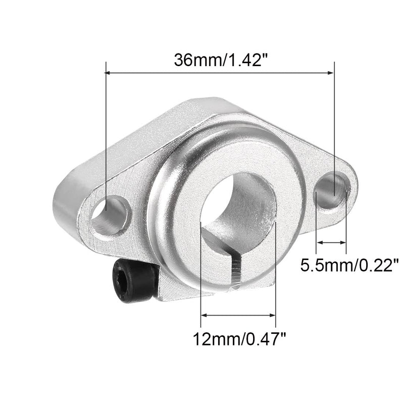 [Australia - AusPower] - 4pcs SHF12 Aluminum Linear Rod Rail Shaft Support 12mm Linear Motion Guides for CNC 3D Printer 12mm/0.47inch SHF 