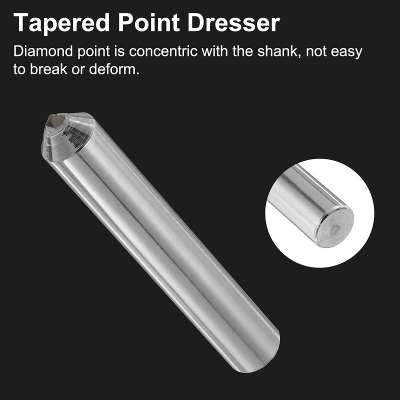 [Australia - AusPower] - QUARKZMAN Pack of 2 Diamond Grinders, 8 mm x 50 mm (5/16 x 2 inches), Single Conical Point Grinding Wheel, Round Pen, Welded Diamond Dressage Tools, Silver Tone 
