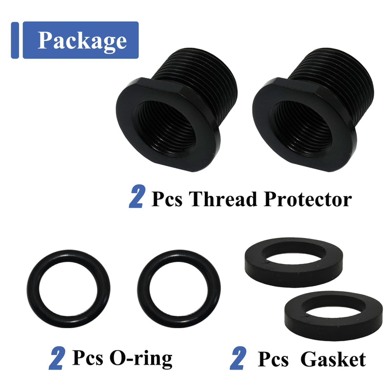 [Australia - AusPower] - 2 Pcs Thread Adapters and Metal Washers, Replacement Kit, 1/2 * 28, 5/8 * 24, black 