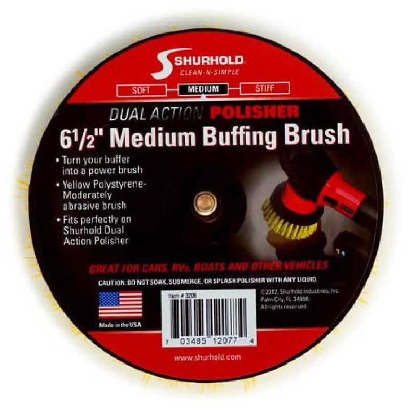 Shurhold Polisher Scrubber Pads 6½” Medium Brush. Moderately abrasive brush 1 Count (Pack of 1)