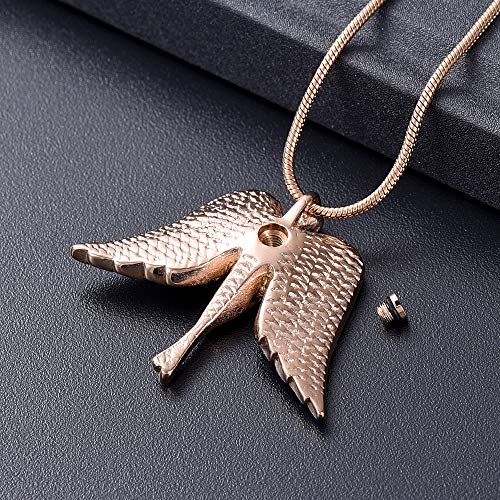 Angel Lady Urn Necklace for Ashes for Women Stainless Steel Cremation Jewelry Keepsake Urn Pendants for Ashes Holder D