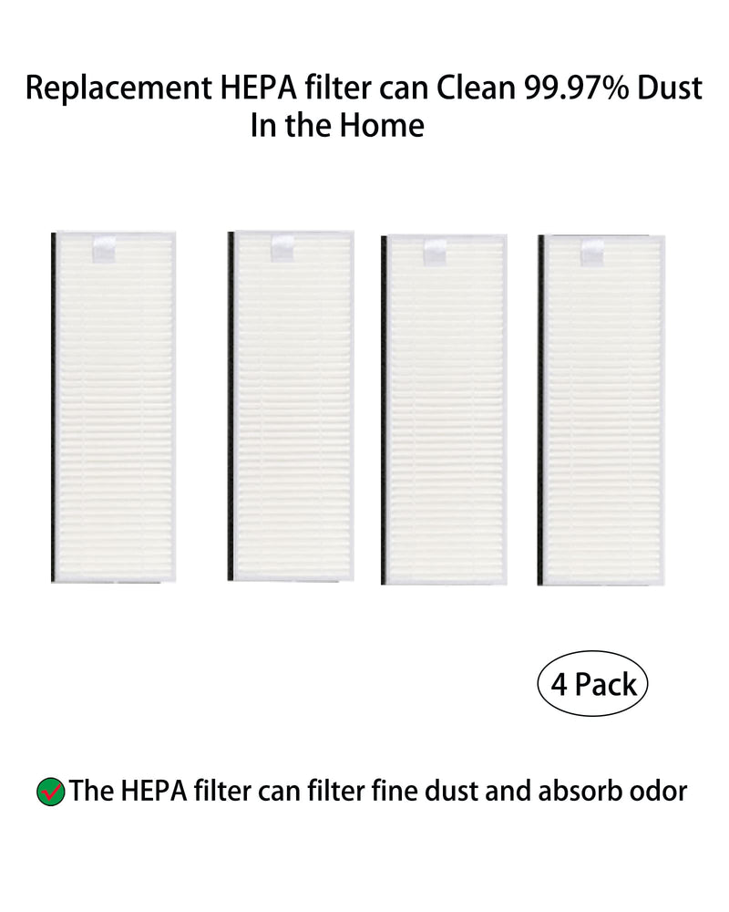 [Australia - AusPower] - Replacement Parts for Ecovacs Deebot OZMO U2 U2-Pro DGN22 Robot Vacuum Attachments 1 Main Brush 6 Side Brush 4 Filter 4 Mop Pad Accessories 