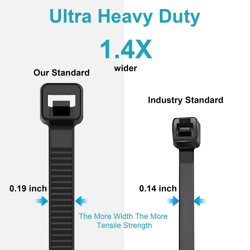 [Australia - AusPower] - 12 Inch Zip Ties Double Sided Toothed,100 LBS Tensile Strength Heavy Duty Cable Wire Ties With Self-Locking Adjustable More Durable Nylon Tie Wraps for Indoor Outdoor?100 Pack? 