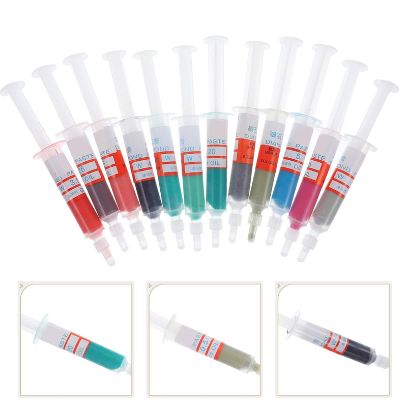 [Australia - AusPower] - Gatuida Pack of 12 Diamond Polishing Lapping Paste Tool Grinding Paste for Finishing Ends Polishing of Metal and Jewellery 