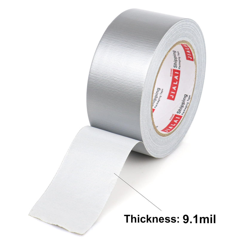 JIALAI HOME Duct Tape Heavy Duty Silver - 12 Roll Multi Pack - 30 Yards x 2 Inch - Strong, Flexible, Waterproof and Tear by Hand - for Home Use, Do-It-Yourself Projects and Repairs
