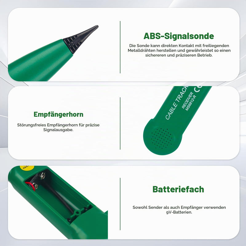 Cable Break Detector Robotic Lawnmower, Cable Tracker with Battery, Cable Finder Cable Tester, Cable Finder, Cable Detector for Network Maintenance Collation Passage of Test Circuit