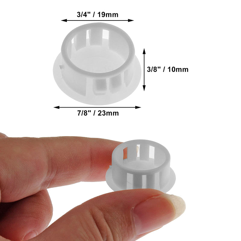 [Australia - AusPower] - 25Pcs 3/4 Inch(19mm) White Hole Plug Plastic Hole Cover, Round End Cap Plug Flush Type Tube Insert Plug, Pipe Post Plug Panel Plug for Chair Furniture Glide Protectors 3/4" / 19mm(25Pcs) 