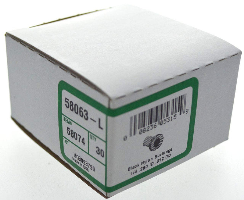 [Australia - AusPower] - 58074 0.312 O.D. Nylon Flanged Bushing, Number-1/4, 30-Pack , Black 