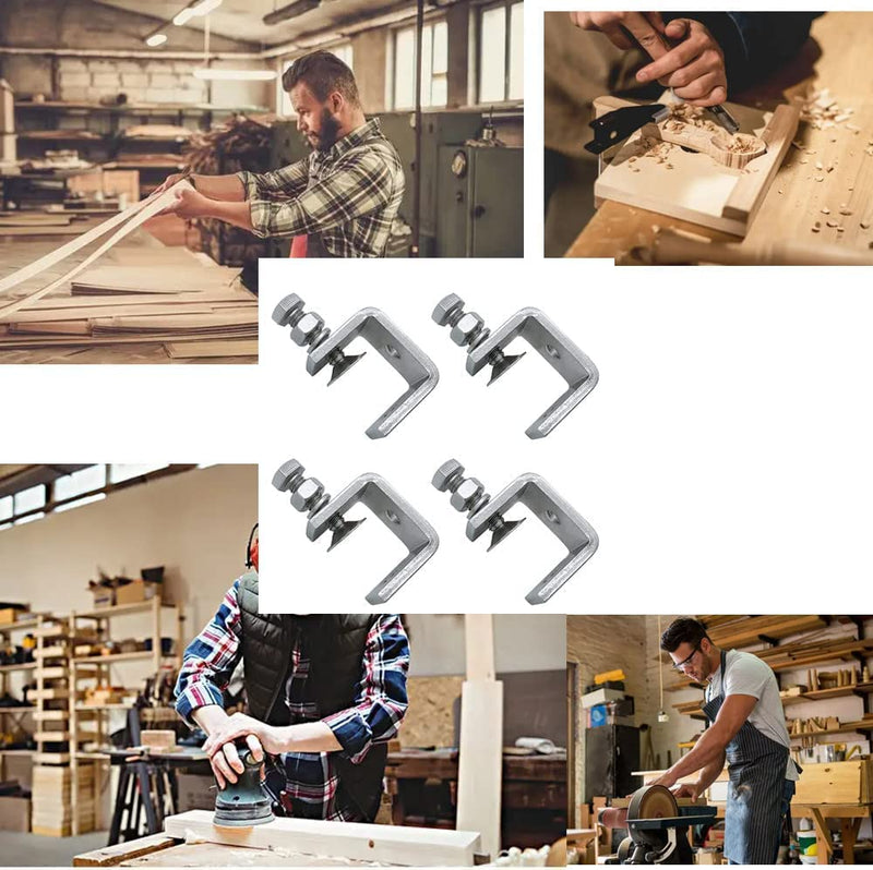 [Australia - AusPower] - 0-25Mm Mini Stainless Steel C Clamps for Mounting, 4Pcs Heavy Duty Woodworking U Clamp Set Tiger Clamp Tools with Stable Wide Jaw Opening & Protective Pads for Welding/Carpenter(4Pcs) 