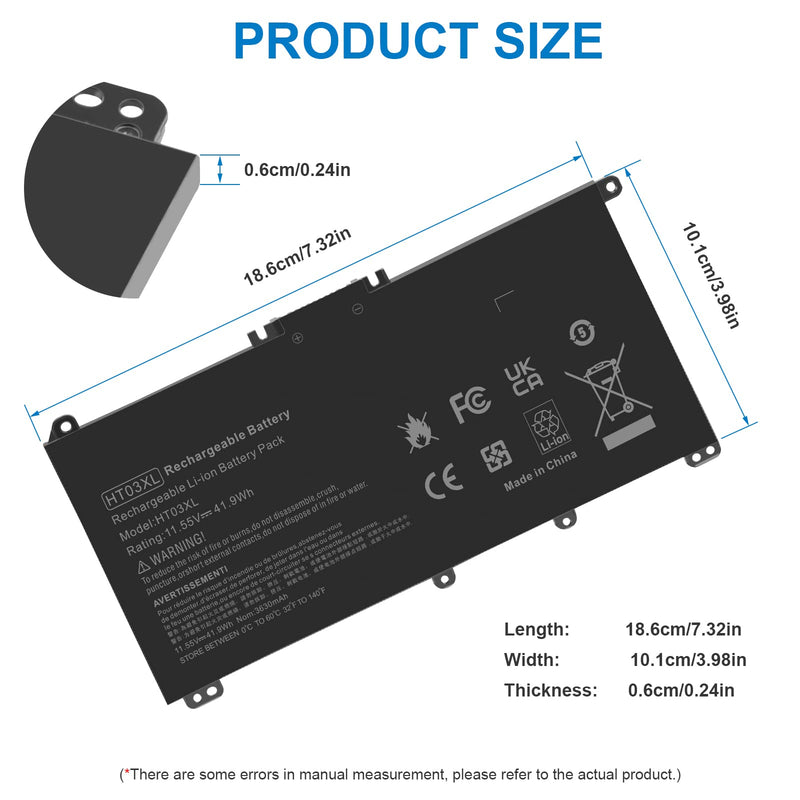 [Australia - AusPower] - TREE.NB HT03XL L11119-855 Laptop Battery Replacement for HP Pavilion 14 15 17 15-CS 15-DA 15-DB 15-DW Series 15-CS0053CL 15-DW0033NR 15-DA0014DX HT03041XL L11421-542 L11421-2C2 HSTNN-UB7J HSTNN-DB8R 