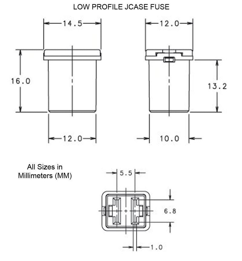 [Australia - AusPower] - Truck Upfitters 30pcs Automotive Fuses Assortment Kit | Low Profile Auto Fuses for Pickup Trucks, Cars, SUVs | J Case Box Shaped Car Fuse Kit | 20A, 25A, 30A, 40A, 50A, 60 Amp Fuse (5 Each) 