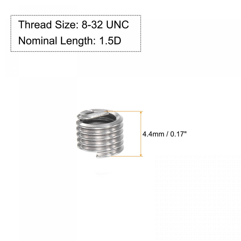 [Australia - AusPower] - uxcell Wire Thread Inserts 8-32 UNC 1.5D 304 Stainless Steel Helical Type Coiled Wire Screw Repair Threaded Sleeve Steel Sheath 10pcs 