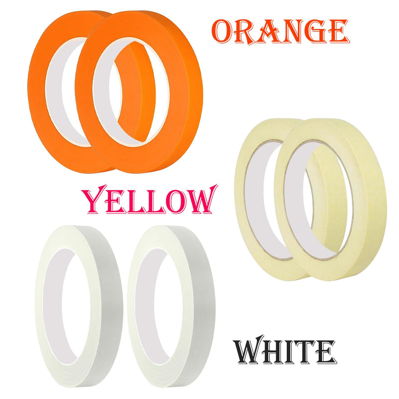 QRITY 2 Rolls Masking Tape, Adhesive Painting Tape, 15mm x 50m(0.59 inch x 54.6 Yards) White Paper Tape, Artist Drafting Tapes, for Painting, Craft, Art