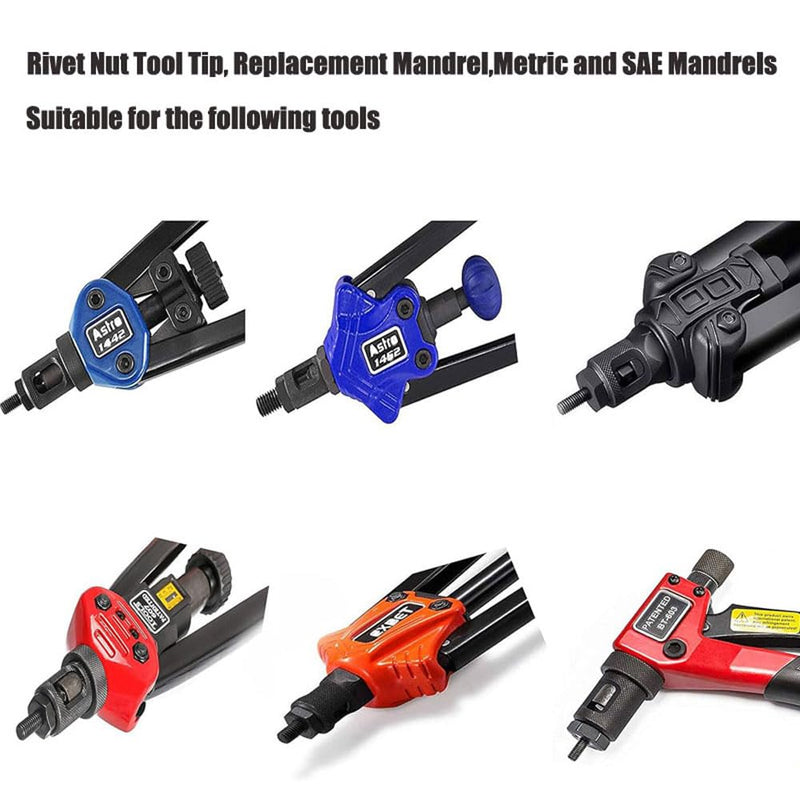 [Australia - AusPower] - 2PCS Riveting nut Tool Replacement Mandrel, Metric and SAE Mandrel (10-32) 10-32 