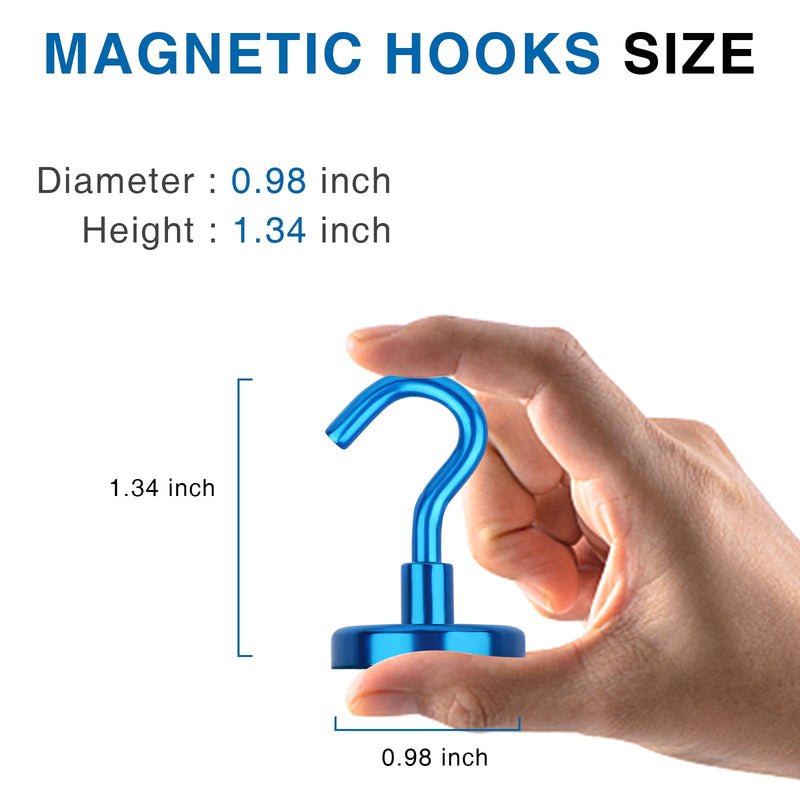[Australia - AusPower] - LOVIMAG Cruise Ship Essentials, 80Lb Magnetic Hooks for Cruise Cabins, Strong Magnetic Hooks for Hanging, Refrigerator, Celling, Grill, Fridge, Kitchen-12Pack 80lbs Blue 