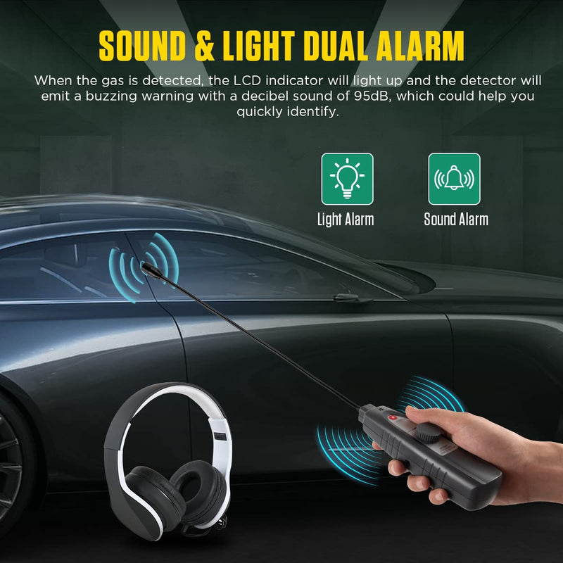 [Australia - AusPower] - Ultrasonic Leak Detector 40KHz±2KHz Air Leak Detector Sensitivity Adjustable Automotive Stethoscope, Leak Detection Tools with Sound&Light Alarm, Sensitive Sensor,420MM Probe,Foldable Headset,Handbag 