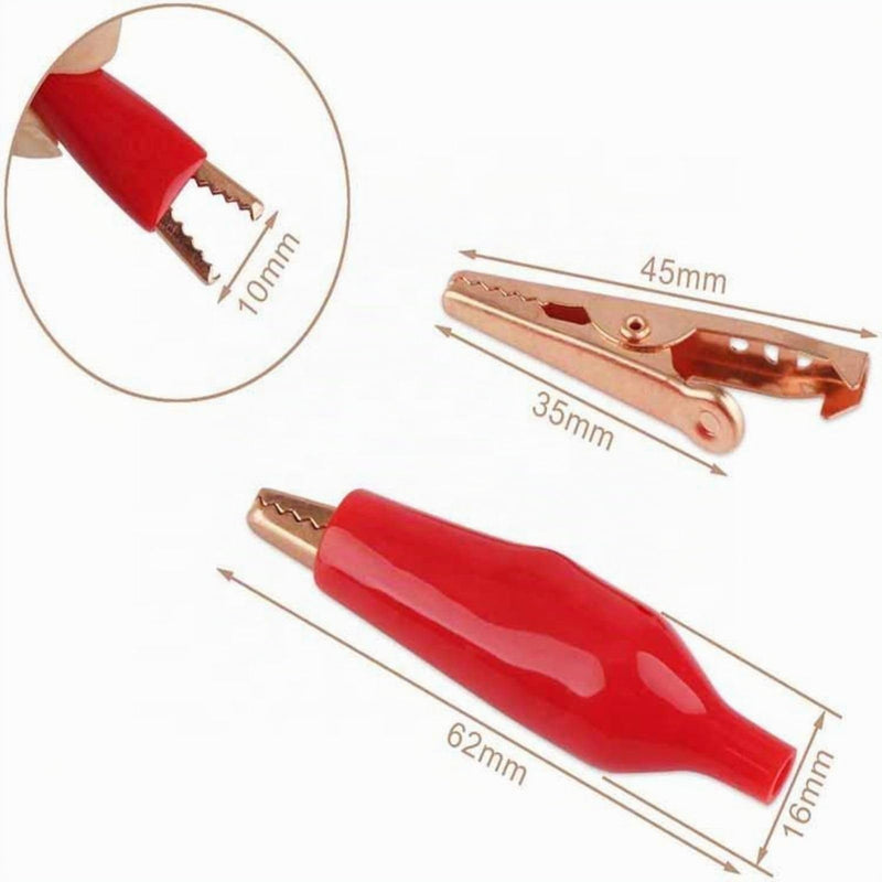 Pack of 10 Test Leads with Alligator Clips, Double Ended Test Leads | 50cm Black and Red Crocodile Clips Measuring Cable for Circuit Connection Electrical Testing 10 items