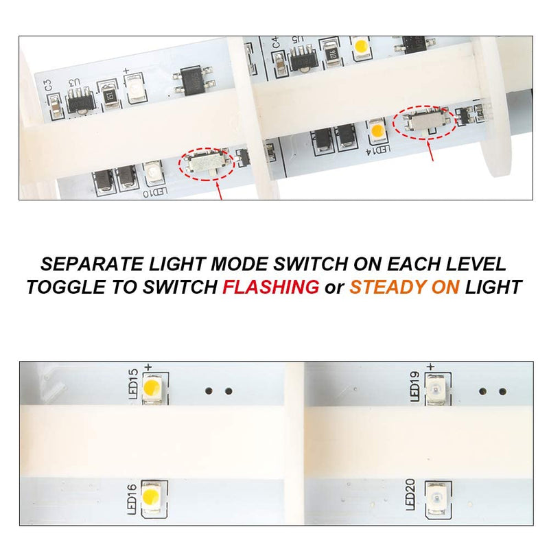 [Australia - AusPower] - LUBAN Led Signal Tower Stack Lights, Industrial Signal Warning Lights, Column Tower Lamp Andon Lights with Rotatable Base, Steady Flashing Light Switchable,12V 24V DC(1-Layer, with Buzzer) RED DC 12-24V 1 Layer/with Buzzer 