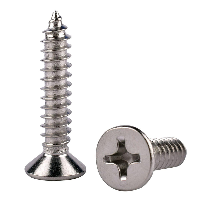 [Australia - AusPower] - #12 x 5/8" Wood Screws Flat Countersunk Head Sheet Metal Screws Phillips Drive, 304 Stainless Steel 18-8, Self Tapping Screws, Pack of 30 #12 x 5/8" (30PCS) 