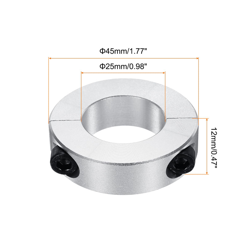 [Australia - AusPower] - MECCANIXITY Shaft Collar 25mm/ 1 Inch Bore Double Split Aluminum Clamping Collar Shaft Collars with Set Screw 4 Pcs 
