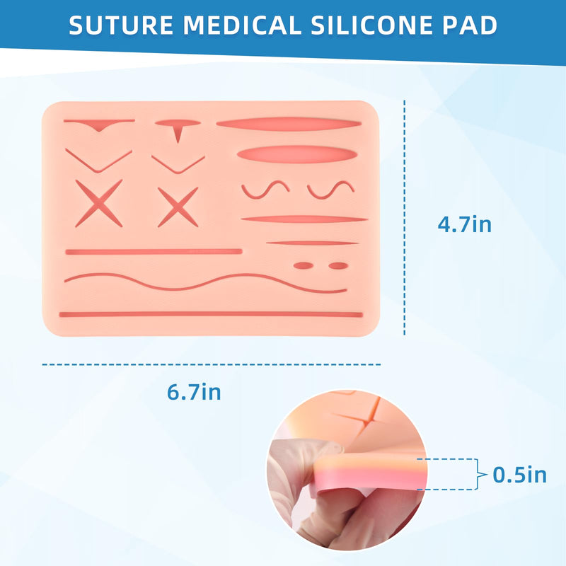 [Australia - AusPower] - Suture Practice Pad Three-Layer Silicone Skin Kit, Upgraded 17 pre-Cut Wounds, Suture Pad for Medical and Veterinary Students Training 