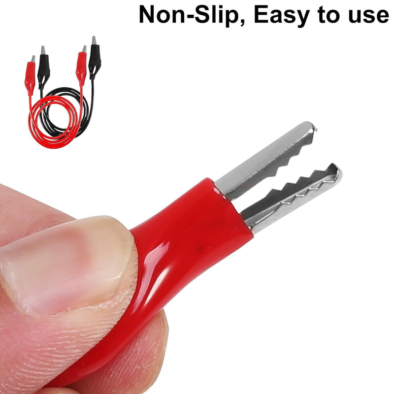[Australia - AusPower] - 8PCS Alligator Clips Electrical, 1M Alligator Clips with Wires, Test Leads with Alligator Clips, Double-Ended Jumper for Electrical Testing, Circuit Connection 8 
