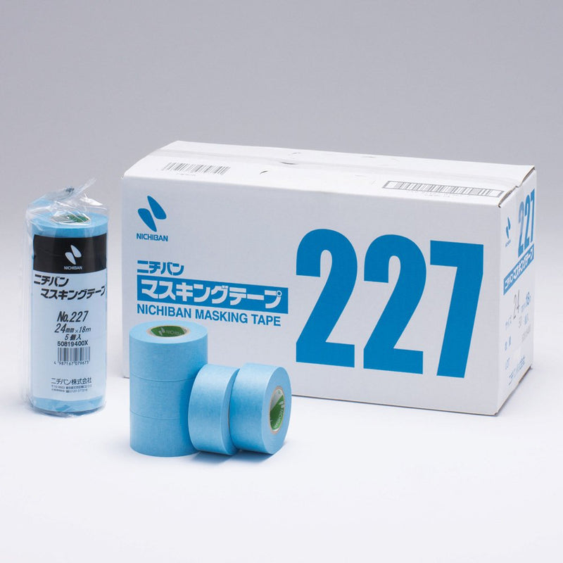Nichiban Masking Tape No.227H 227H24 0.9 inches (24 mm) x 6.1 ft (18 m), 5 Rolls per Pack