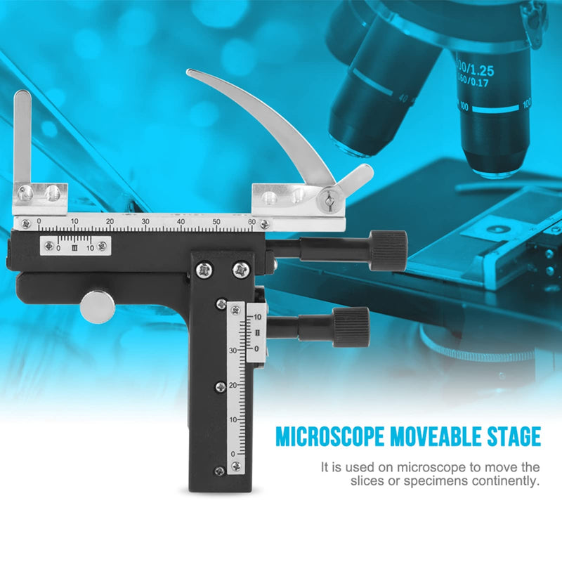 Microscope Table, Mechanical Table, Mechanical Table Microscope, Professional Clip-on Mechanical XY Movable Table Caliper with Scale for Microscope