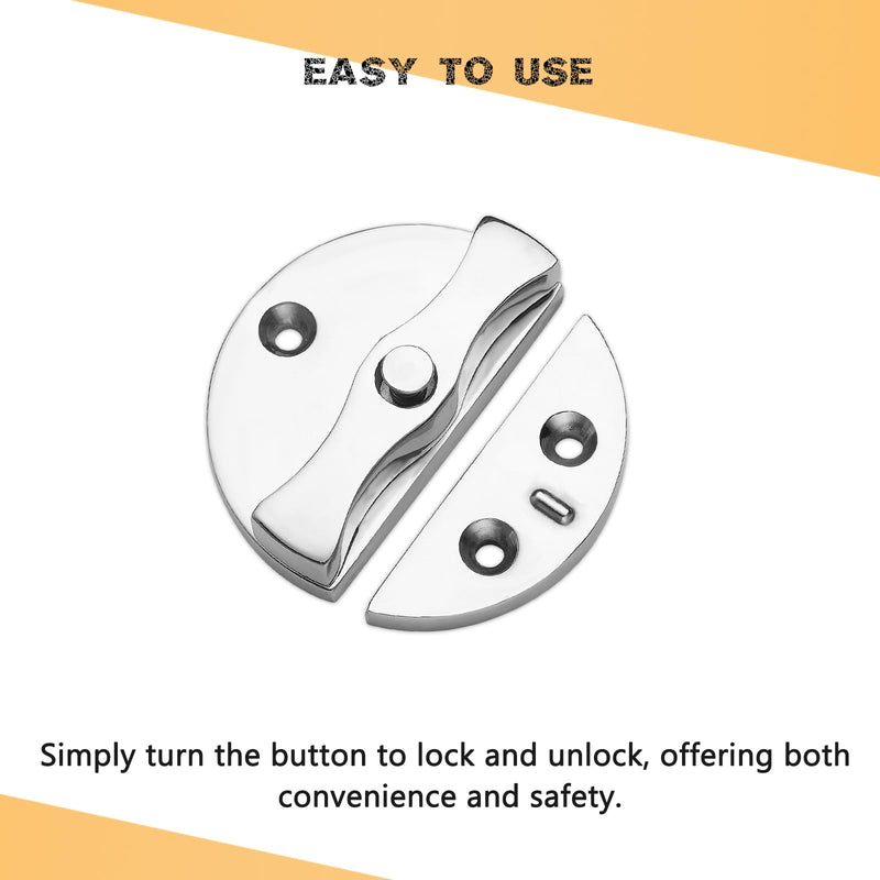 [Australia - AusPower] - Heavy Duty Marine Boat Door Catch Latch 316 Stainless Steel, 1.69" (43 mm) Hatch Round Turn Button Twist Catch Latch with Screws(2-Pack) 1.69 in (43 mm) 