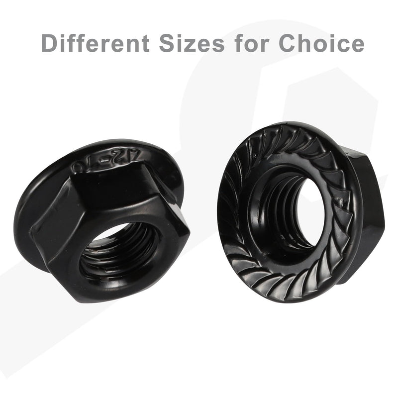[Australia - AusPower] - M6-1.0 Serrated Flange Hex Nuts Flanged Locknuts, 304 Stainless Steel 18-8, Black Finish, 25PCS 25 M6-1.0 