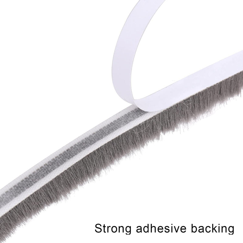 [Australia - AusPower] - Door Brush Seal, 33Feet, Felt Pile Weather Stripping for Doors, Weather Strip for Windows Cabinet, Self Adhesive Draft Blocker, Dust Stopper Sliding Door Seal Winter, Grey 10m 33Feet x 0.9in Brush x 0.4in Backing 