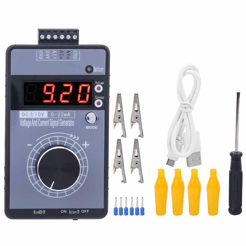 Handheld Signal Generator 0-10V 0-22 mA Adjustable Digital Analogue Simulator with LCD Display and Three Power Supply Options
