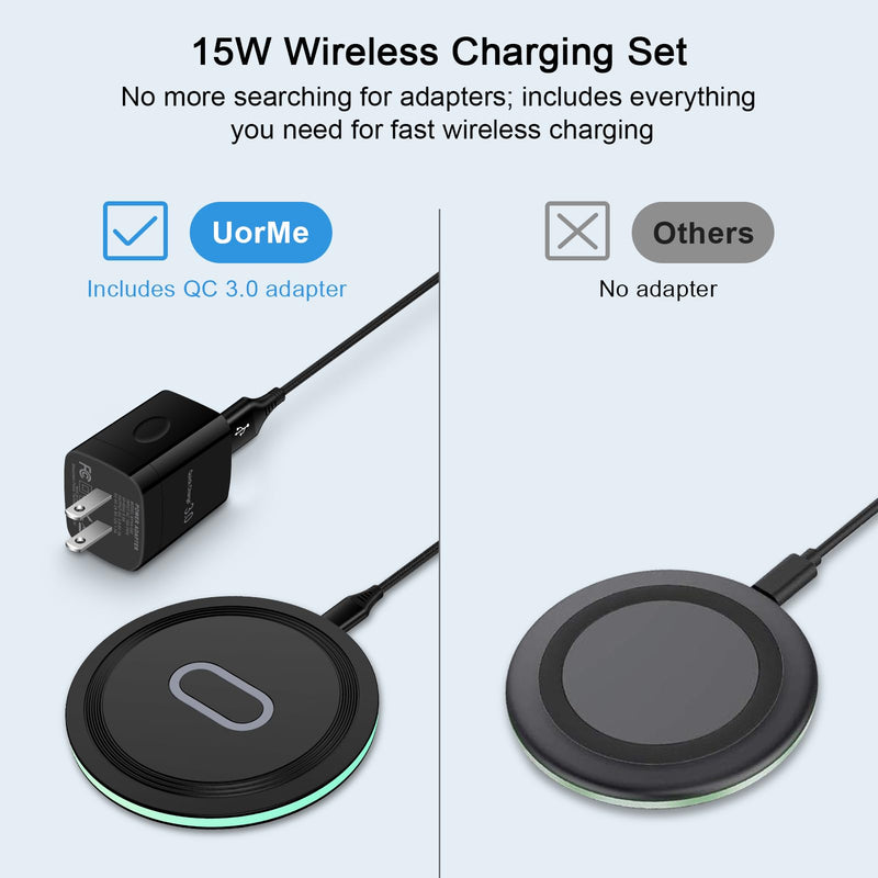[Australia - AusPower] - Wireless Charger Samsung Fast Charging Pad for Samsung Galaxy S24/S23 Ultra/S22/S21/Z Flip 5,15W Wireless Charging Station Charger Mat with QC Adapter for Google Pixel 7a 8 7Pro 6,iPhone 15 14 13 12 Wireless Charger with QC Adapter 